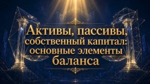 Активы, пассивы, собственный капитал. Основные элементы баланса.