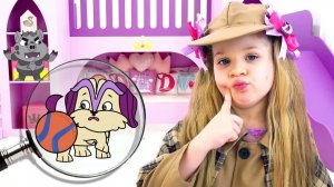 Диана и Рома ищут цифры и мячик для Щенка, мультик для детей