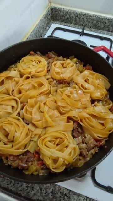 Ужин идея фетучини с мясом