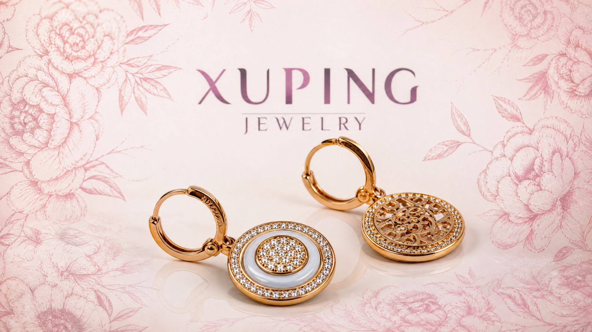 Серьги, XUPING Jewelry (Позолота, Цирконы,) , (Греция), X1-041
