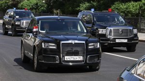 Президент России в Новосибирске В.В. Путин. Кортеж . 11. 08. 2026г Aurus