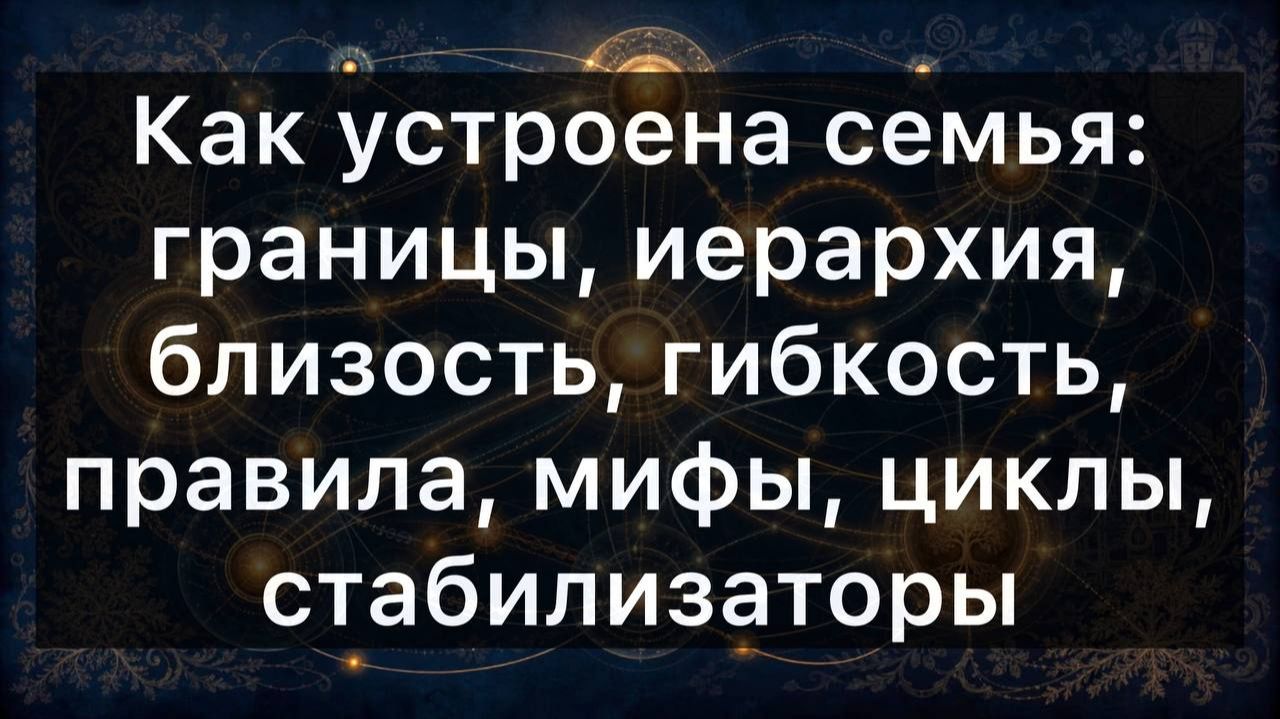 Как устроена семья: границы, иерархия, близость, гибкость, правила, мифы, циклы, стабилизаторы