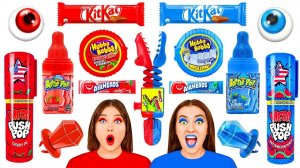 Красная еда vs Синяя еда Челлендж # Потрясающие Кухонные Лайфхаки с Fun Fun Challenge