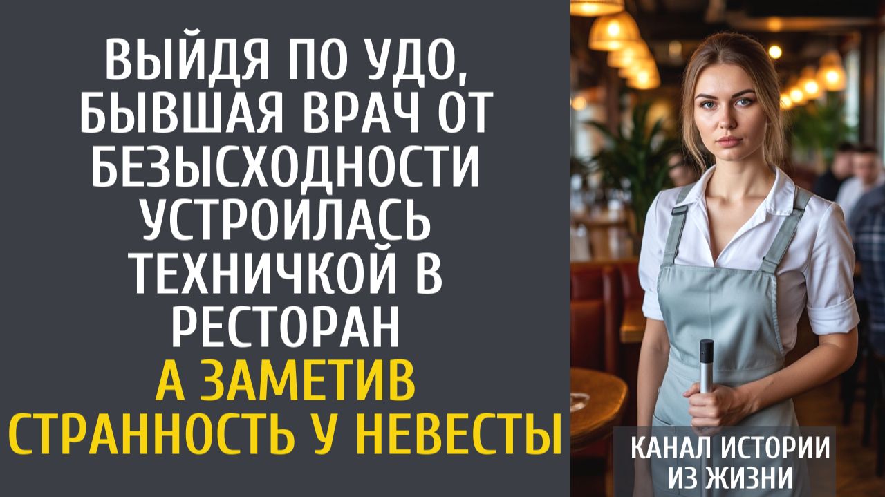 Истории из жизни Выйдя по УДО, бывшая врач от безысходности устроилась техничкой в ресторан…