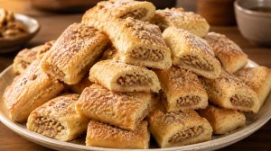 Просто раскатайте и нарежьте! Вкусное печенье с ореховой начинкой!