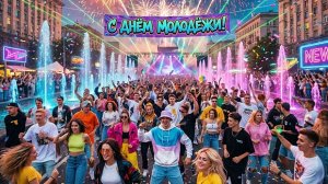 С международным днём молодежи. Красивая музыкальная открытка.