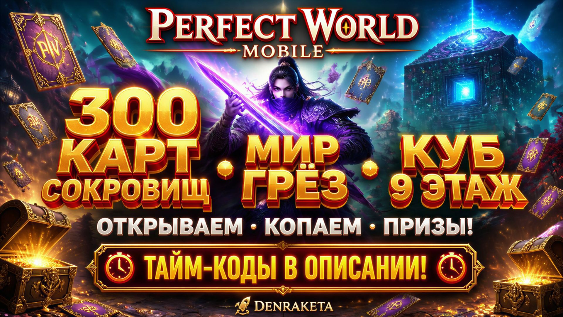 🎁 Perfect World Mobile — открытие 300 карт сокровищ, Мир Грёз, куб и 9-й этаж