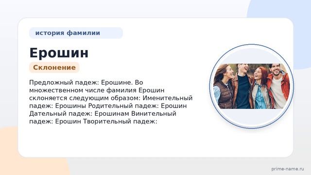 Изучаем историю и происхождение фамилии Ерошин: значение и правильное склонение