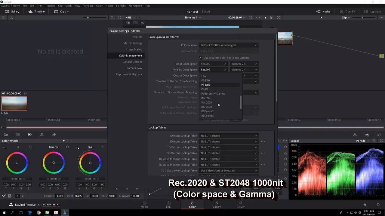 Диаграммы не врут: HDR против SDR в DaVinci Resolve