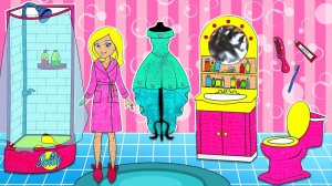 Бумажная кукла 👸 Ванная Джолли и потрясающее блестящее платье!