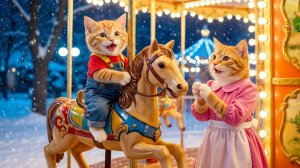 🎄🐱 Первое рождественское приключение рыжего котенка… Мама позволяет ему исследовать волшебную н