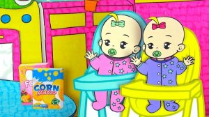Бумажная кукла Мать и дочери присматривают за близнецами 🍼