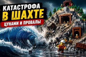 Катастрофа в шахте Lego: провалы грунта, прорыв дамбы цунами и волновая машина
