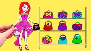 Бумажная кукла 👛 Веселая в бутике удивительных сверкающих сумочек!