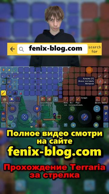 Прохождение игры Terraria от Феникса (FENIX) смотреть можно на сайте Https://fenix-blog.com