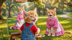 🐱🎨 Маленький рыжий котёнок получил большой приз за потрясающий талант рисования 🏆💖