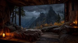 ШУМ ДОЖДЯ В ГОРНОЙ СПАЛЬНЕ 🌧️🏔️ ЗВУКИ ДОЖДЯ ДЛЯ ЗАСЫПАНИЯ И КРЕПКОГО СНА