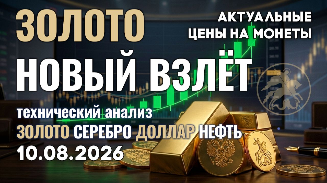 Крах надежд ФРС? Золото летит вверх. Анализ рынка золота, серебра, нефти, доллара 10.08.2026 г
