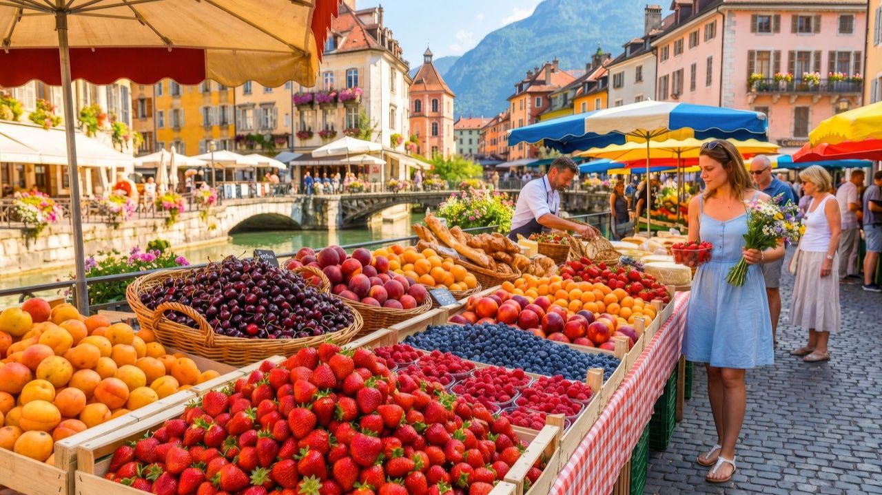 France, Annecy - Authentic Summer Market & Old Town Walking Tour
