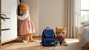 🐱🌳 Мама-кошка берет котенка в парк — веселая встреча с пандой, полной радости 🐼💖