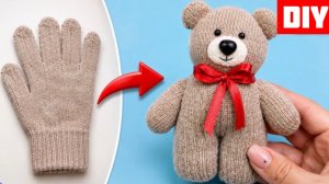 Из одной перчатки сделала Милого Медвежонка 🧤 Легко! У вас получится! DIY