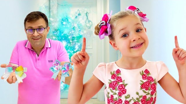 Диане нужна новая прическа! Папа помогает ей выбрать новые модные украшения и аксессуары Claire's