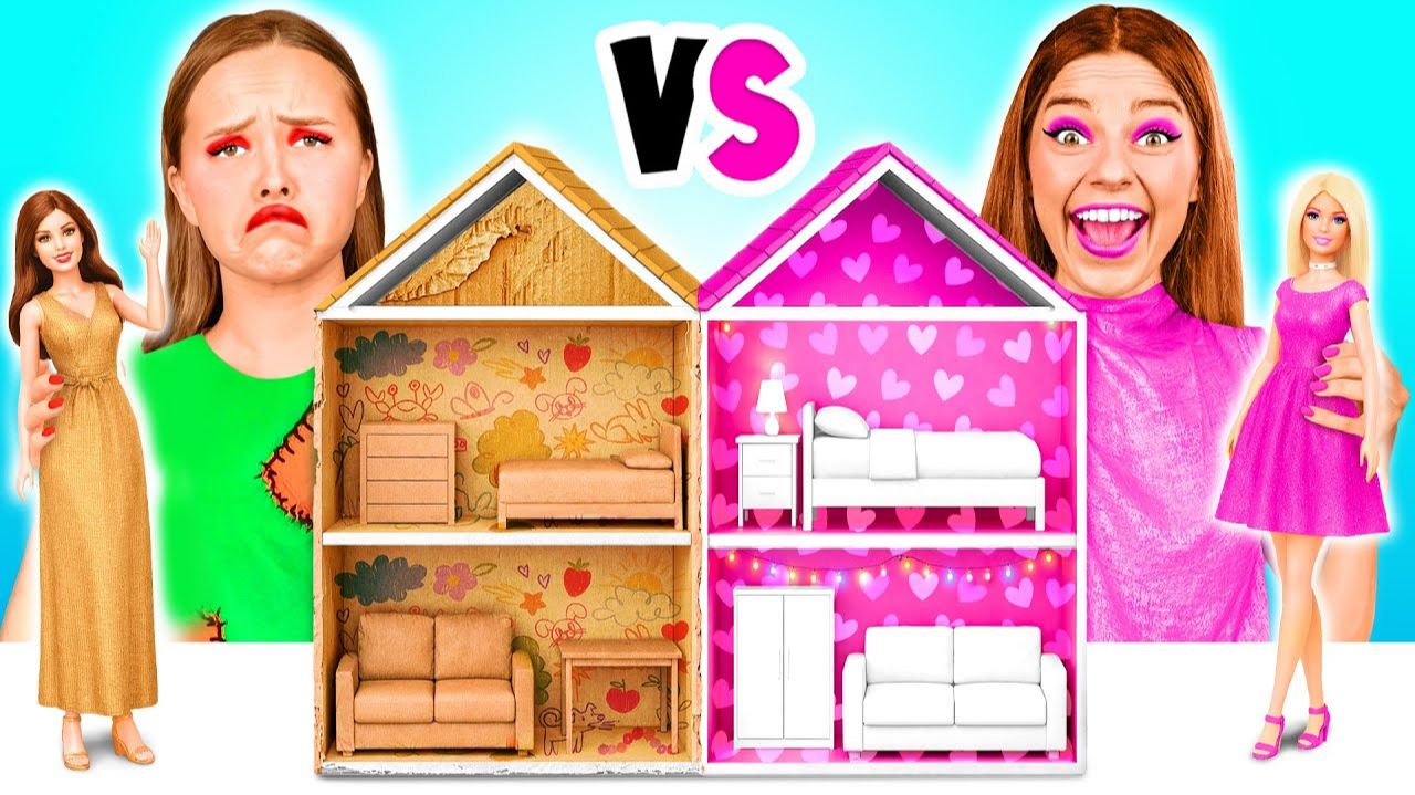 Дорогий Vs Дешевий Ляльковий Будиночок # Перетворення Лялькового Будиночка