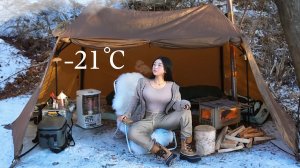 Ночёвка в снегу при −21°: тёплая палатка и тишина
