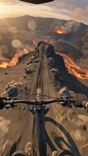POV_ Самый крутой лавовый гребень! #POV #MTB #Вулкан #Лава #Даунхилл #Шортс