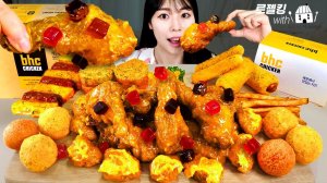 Мукбанг - жареная курица - еда на камеру