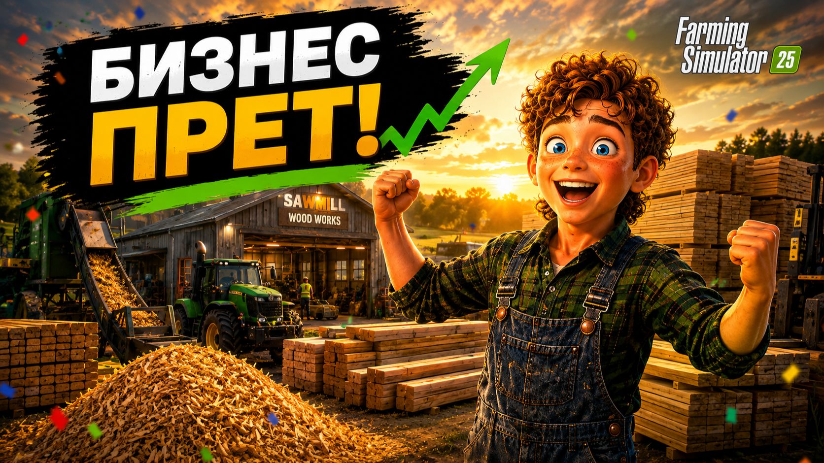 Запустил производство на ЛЕСОПИЛКЕ в фарминг симулятор 2025 | Farming Simulator 2025