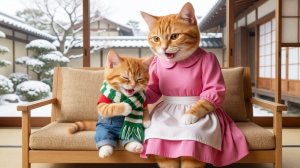 🐱💖 Мама-кошка вяжет теплый шарф для своего котенка… Концовка растопит ваше сердце!🧶✨