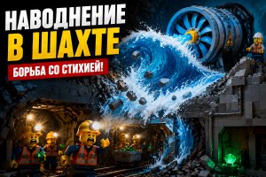 Катастрофическое затопление шахты Lego: цунами и прорыв дамбы