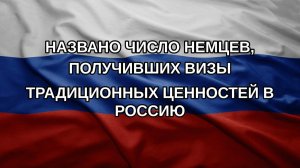 Названо число немцев, получивших визы традиционных ценностей в Россию