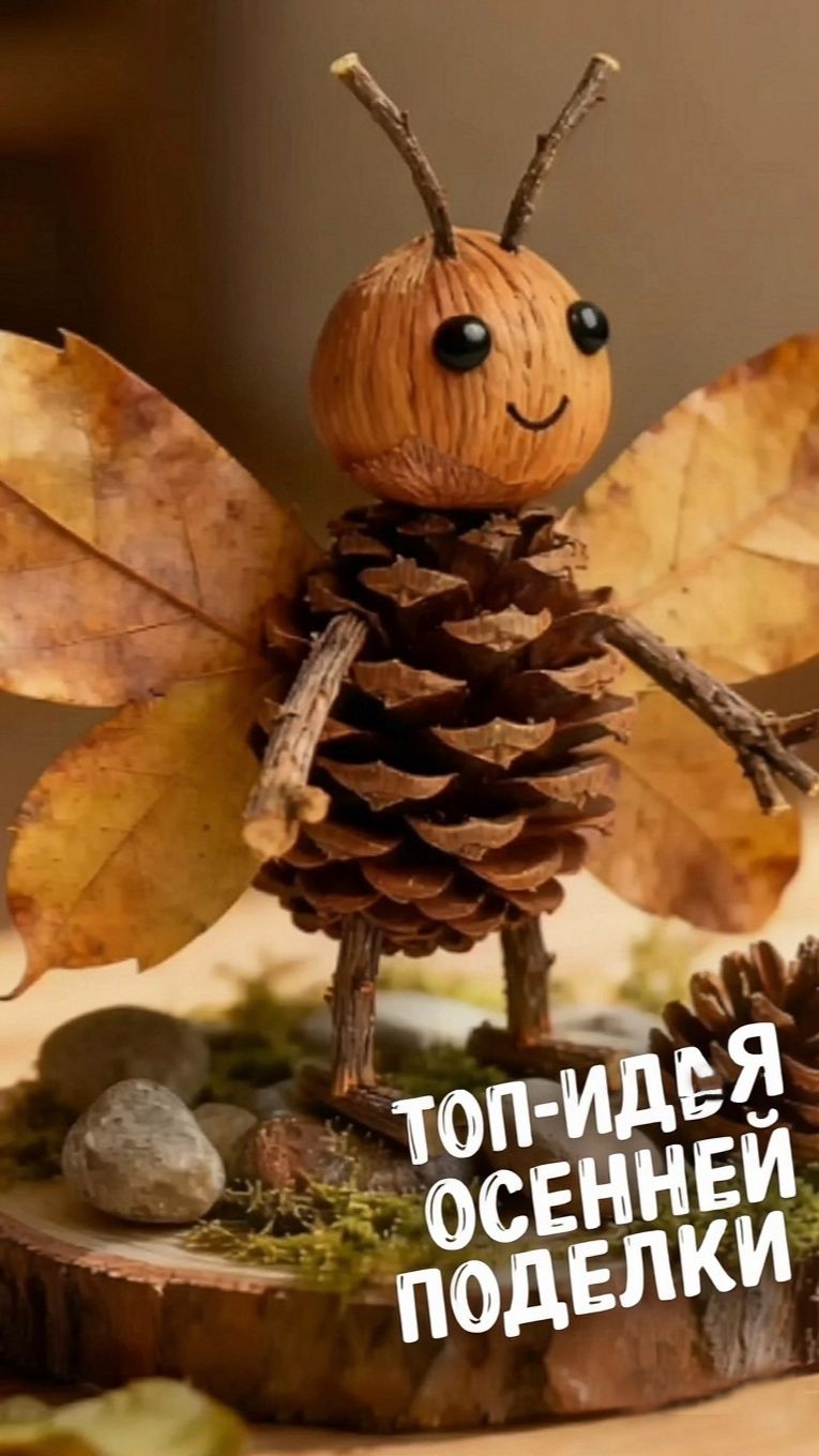 Топ-идея из шишек и листьев!