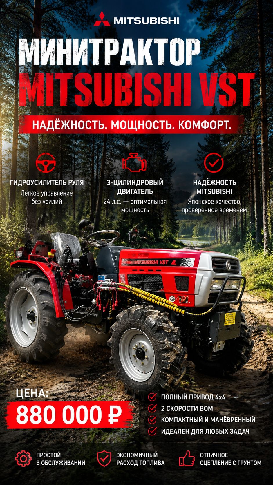 Новые минитрактора от компании Mitsubishi цена от 830 #трактор #gardenstock #минитрактор #Mitsubishi
