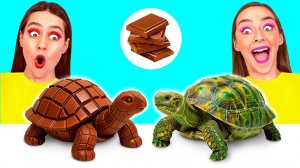 Челлендж. Шоколадная Еда vs Настоящая еда # Простые Кулинарные Лайфхаки от DaRaDa Challenge