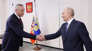 Владимир Путин с губернатором Новосибирской области Андреем Травниковым, Новосибирск 11 августа 2026