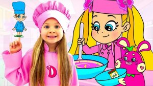 Диана и Рома готовят Мороженое для Бони, мультик