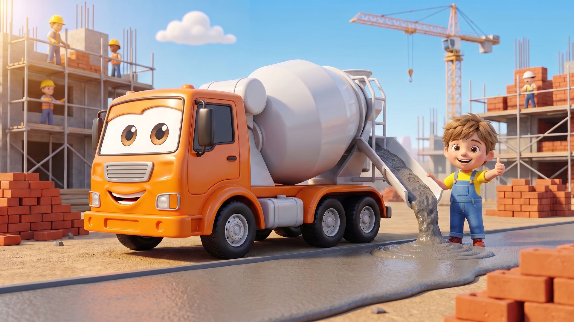 Бетономешалка заливает фундамент! 🏗️ Добрая песенка | Мульти Двор