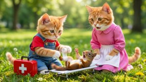 ❤️ Белочка упала с дерева — рыжий котенок спасает свою улыбку 🐿️🐱