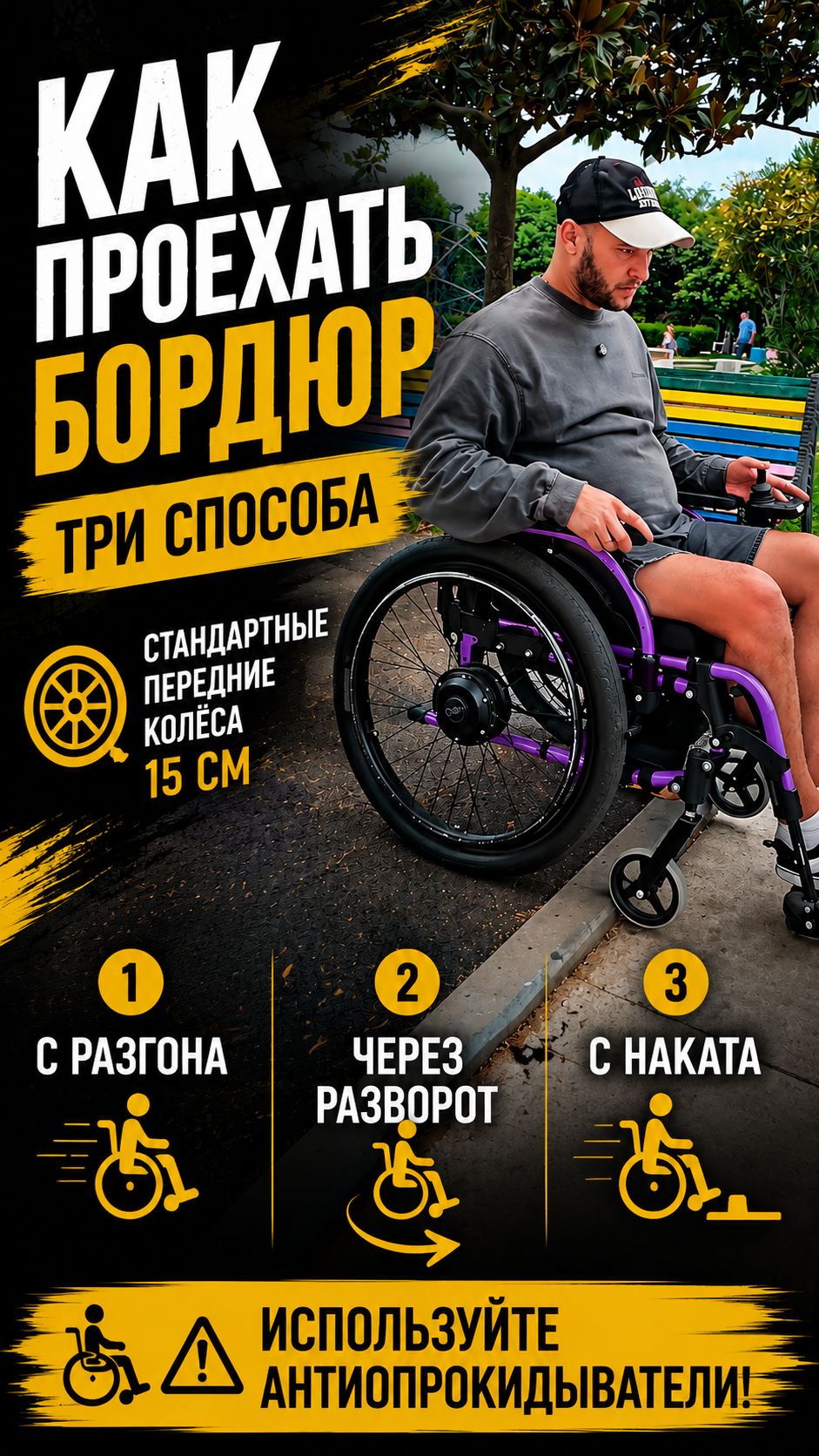 Третий способ: с небольшого наката ♿️