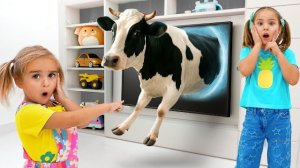 Алиса узнает о сельскохозяйственных животных и издаваемых ими звуках