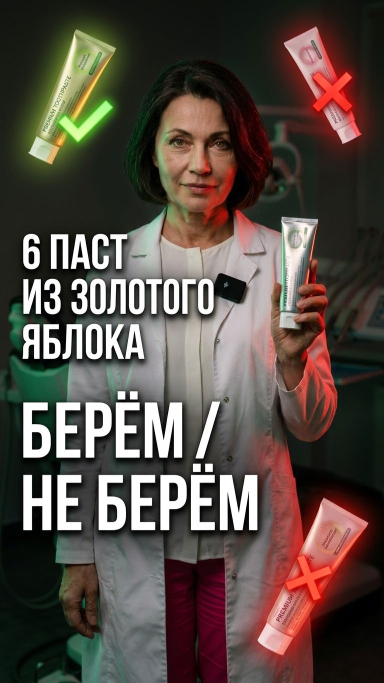 Стоматолог разобрал 6 паст из Золотого Яблока 🪥 Половина — маркетинг