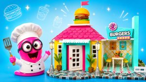 Как сделать бургер-ресторан своими руками!! 🍔🏠 DIY-поделка и миниатюра