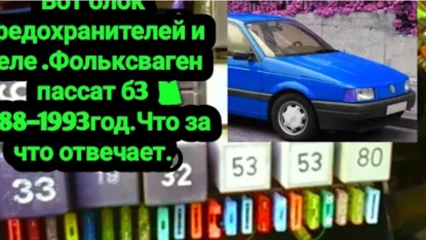 Вот блок предохранителей Фольксваген пассат б3. Что за что отвечает.