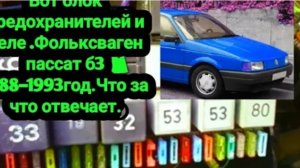 Вот блок предохранителей Фольксваген пассат б3. Что за что отвечает.