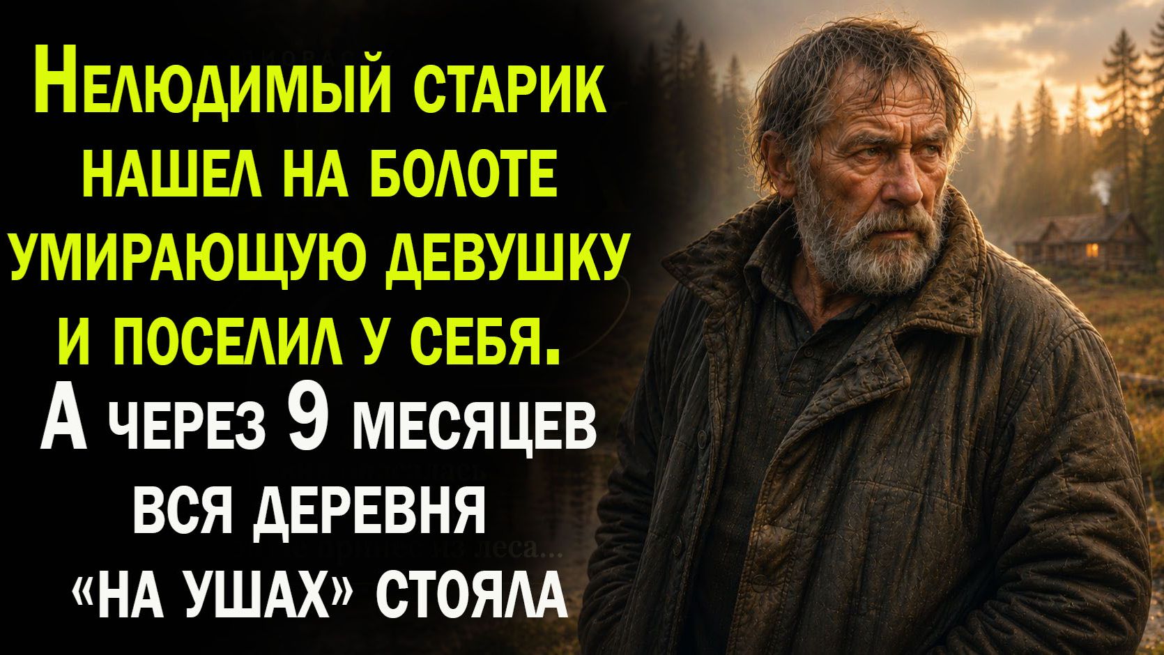 Нелюдимый старик нашел на болоте еле живую девушку и поселил у себя. А через 9 месяцев...