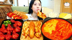 Мукбанг - курица и токпокки и хот-дог