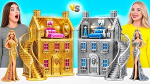 Строим Удивительный Кукольный Домик Золотой vs Серебряный Челлендж _ Идеи Для